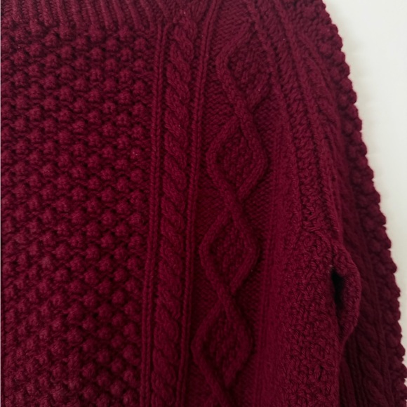 Vintage 70s Joseph F. Heron - Ardara Donegal Irish Handknit Wool Sweater Maroon - Picture 16 of 16